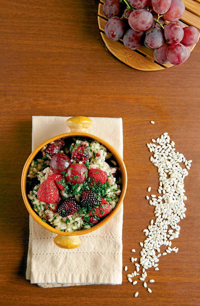 Risotto de frutos rojos, recetas que están en la edición número 4.