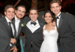 Fernando Illingworth, el novio, Eduardo Vallarino, la novia y Juan Diego Torres.