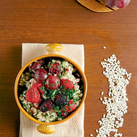 Risotto de frutos rojos, recetas que están en la edición número 4.