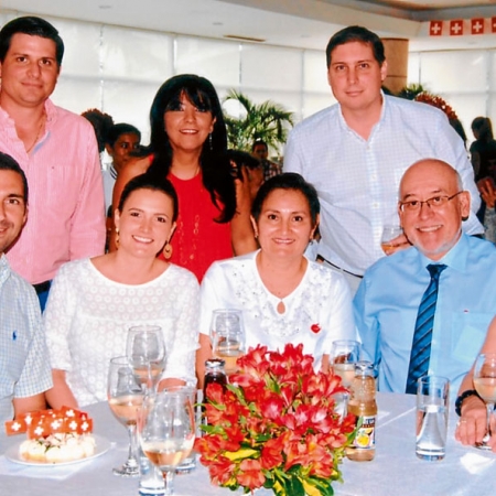 David Wright, Tanya de Gonzenbach, Oliver Kloptstein, Hernán Meyer, Ana Francisca de Rosillo, Gloria de Calle, Roland Fischer e Iris de Fischer.